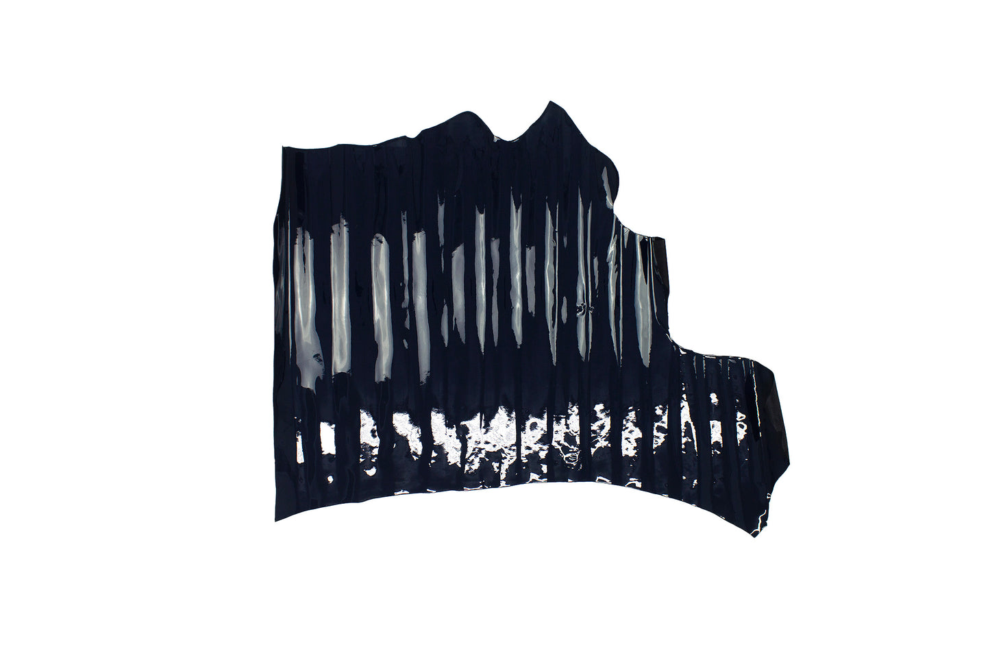 Trozo de piel charol azul noche