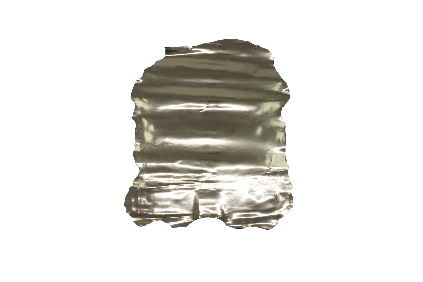 Trozo de piel cabra laminada espejo pewter