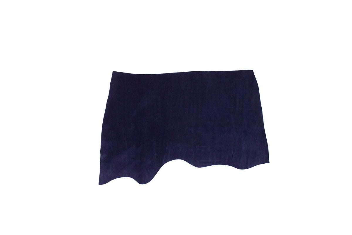 Trozo de piel serraje azul marino