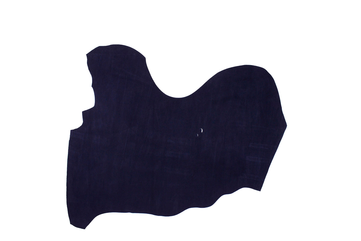 Trozo de piel serraje azul marino