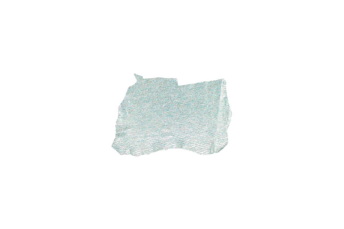 Trozo de piel fantasia aurona azul