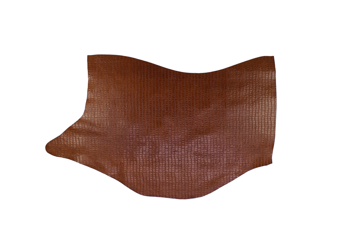 Trozo de piel grabado coco marron envejecido