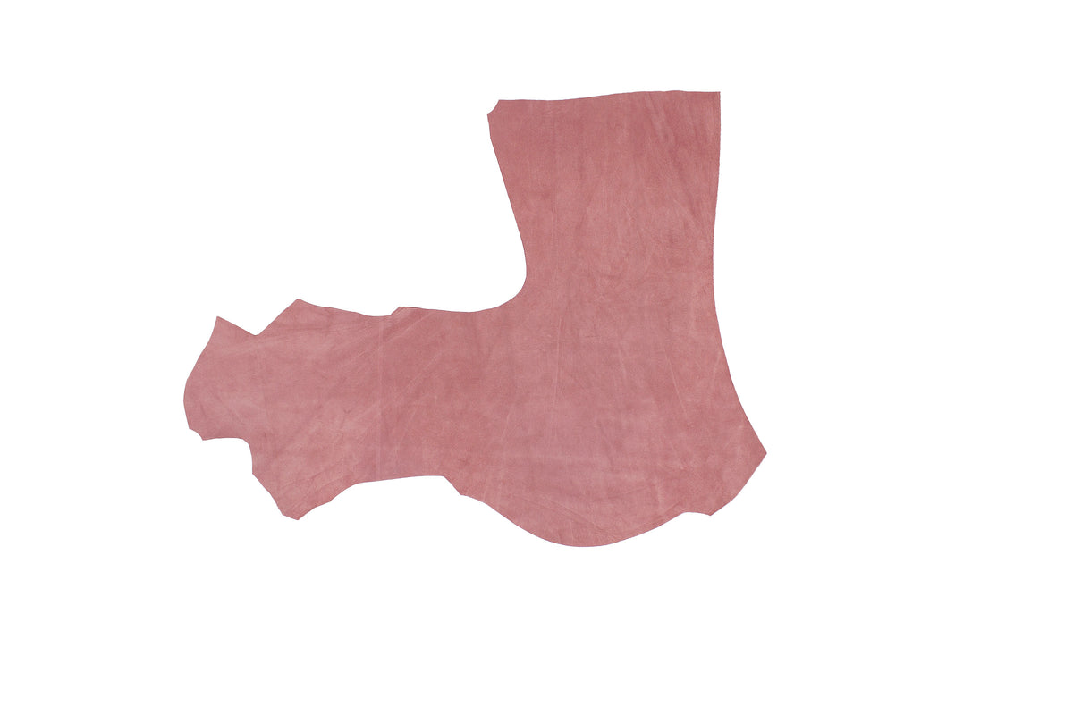 Trozo de piel serraje rosa palo