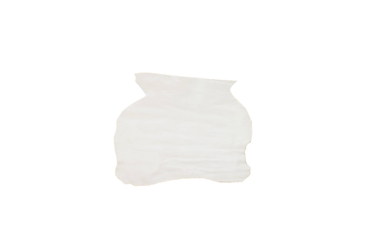 Trozo de piel cabra blanco nacarado