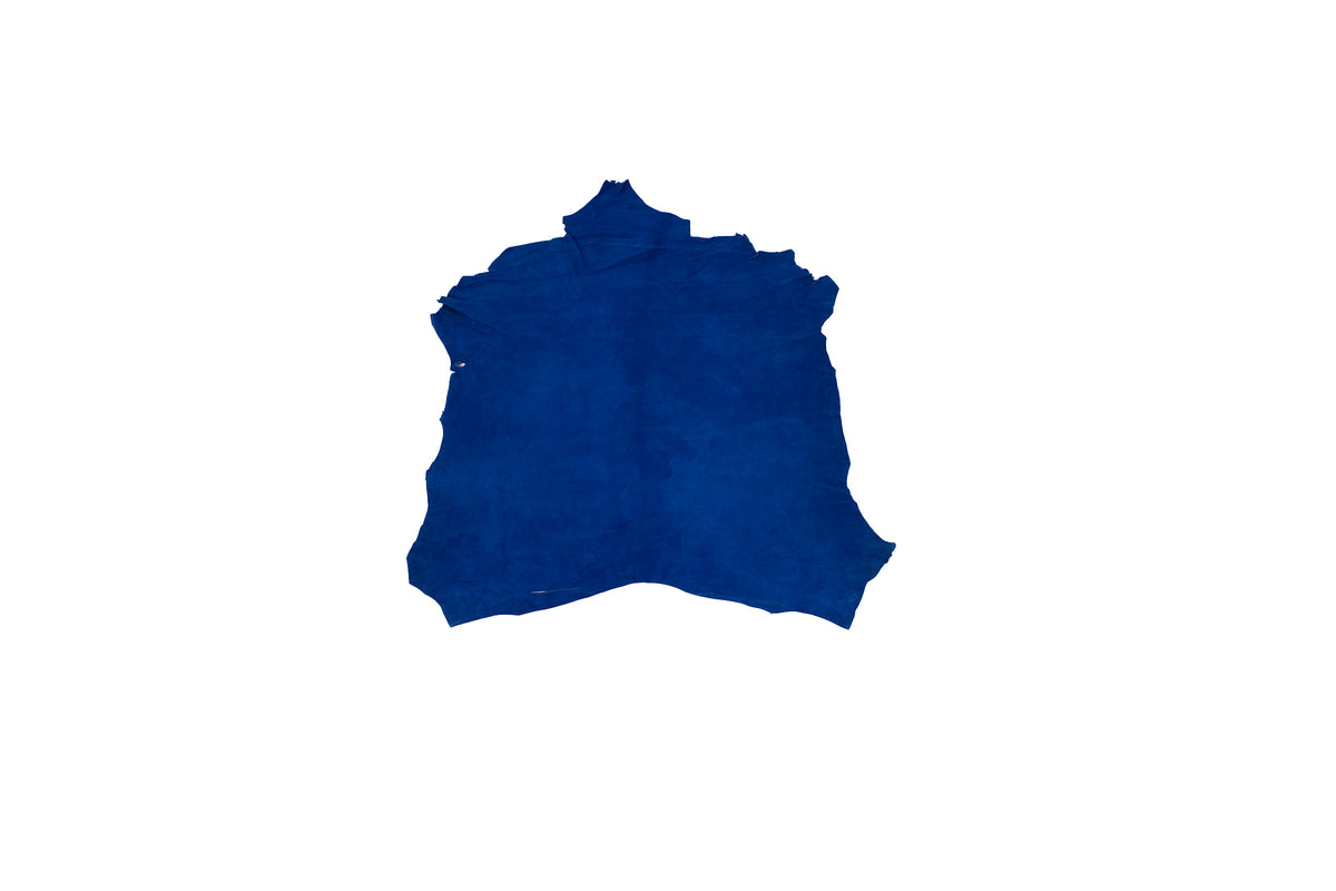 Trozo de piel ante azul royal