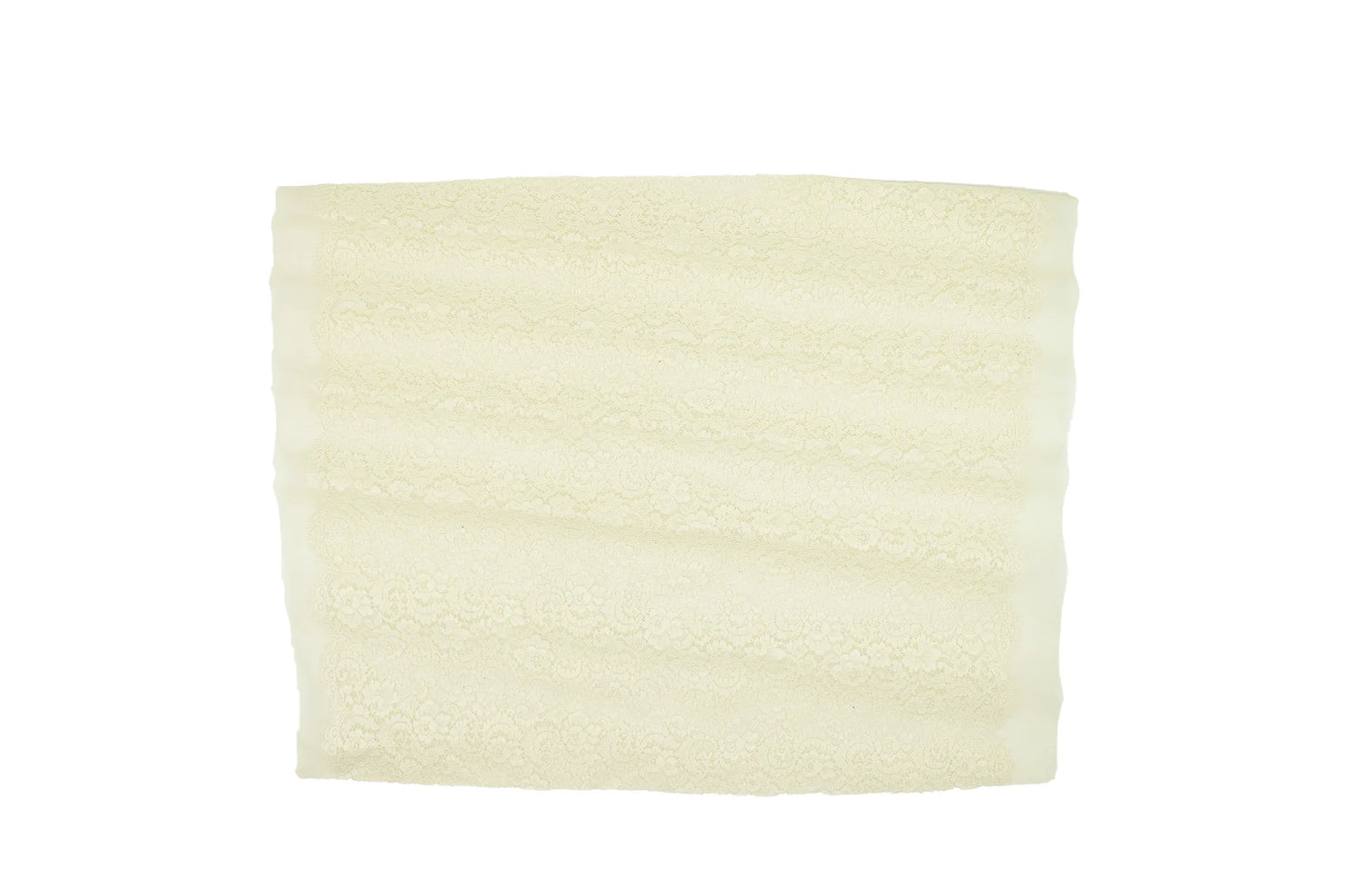 Trozo de tejido rejilla bordada flores blanco roto - La Tendeta del Cuero