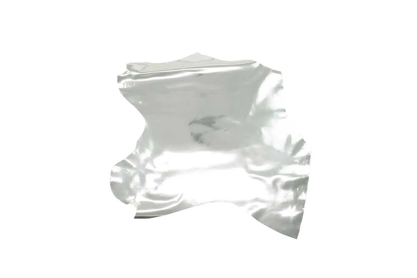 Trozo de piel vacuno laminado plata espejo - La Tendeta del Cuero