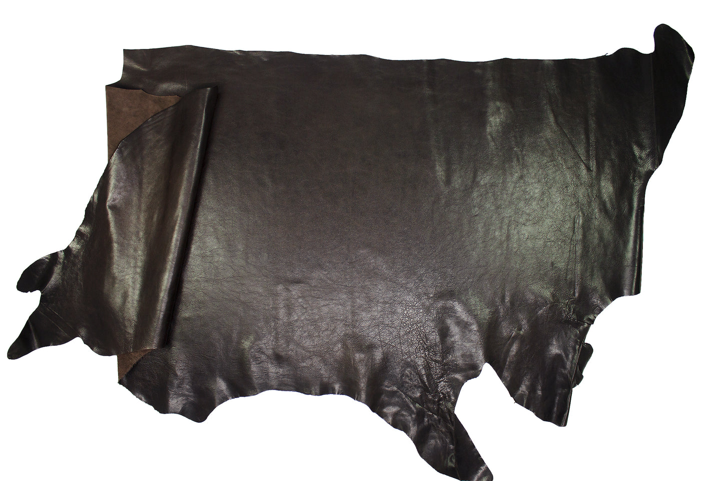 Rustic chocolate gloss cowhide