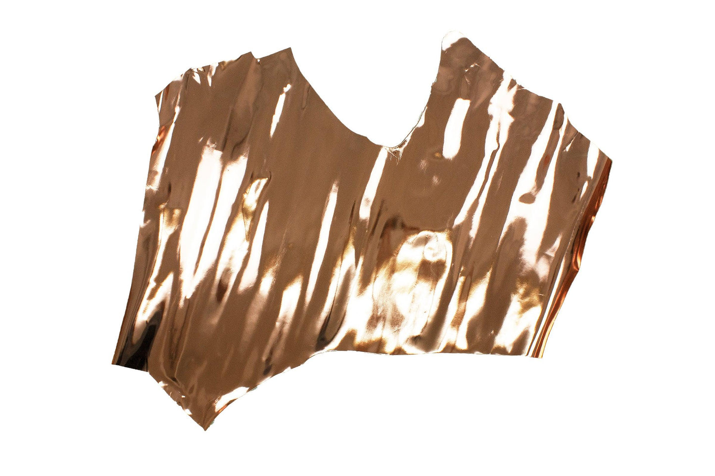 Trozo de piel vacuno laminado espejo cobre - La Tendeta del Cuero