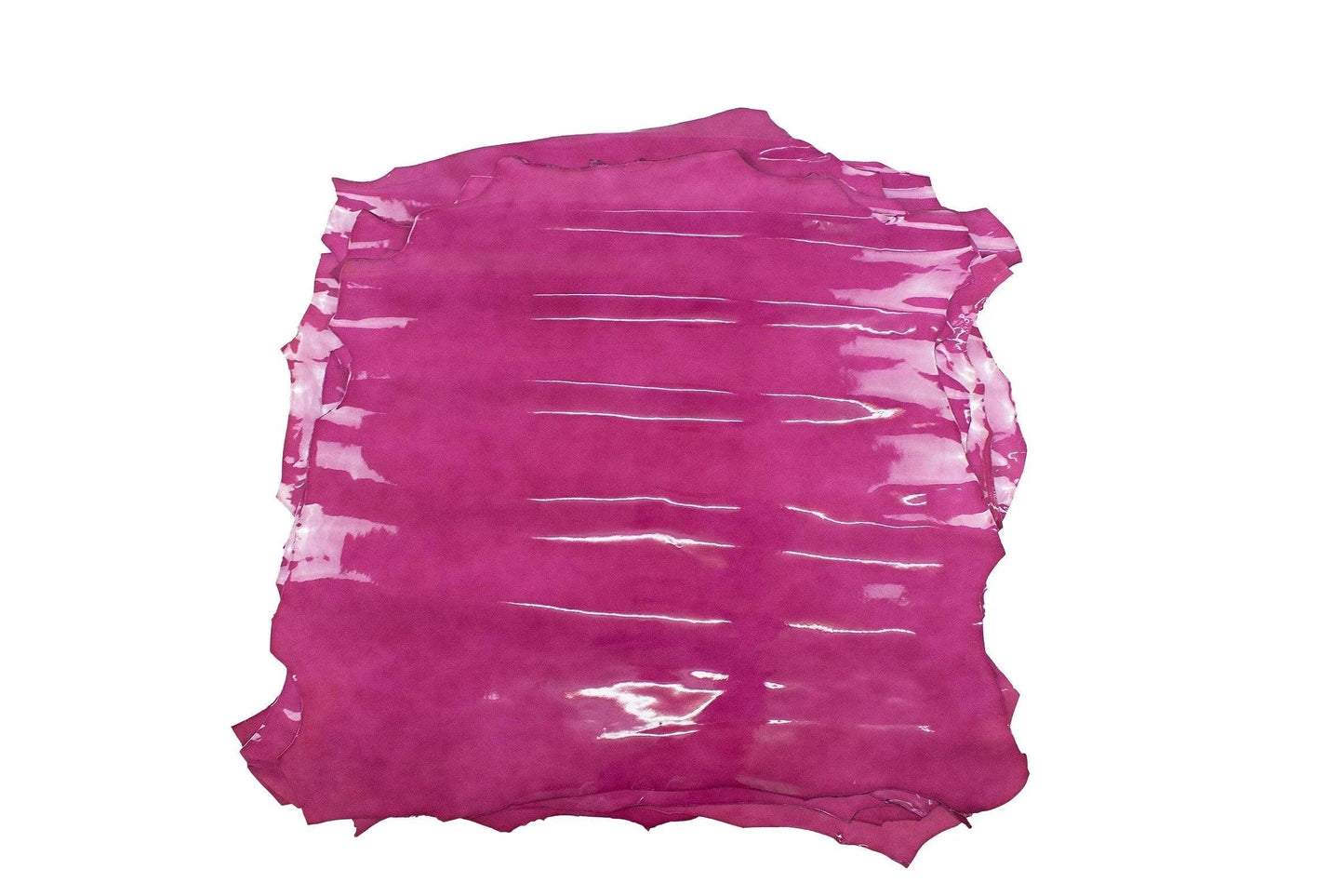 Piel de charol rosa fucsia envejecido - La Tendeta del Cuero