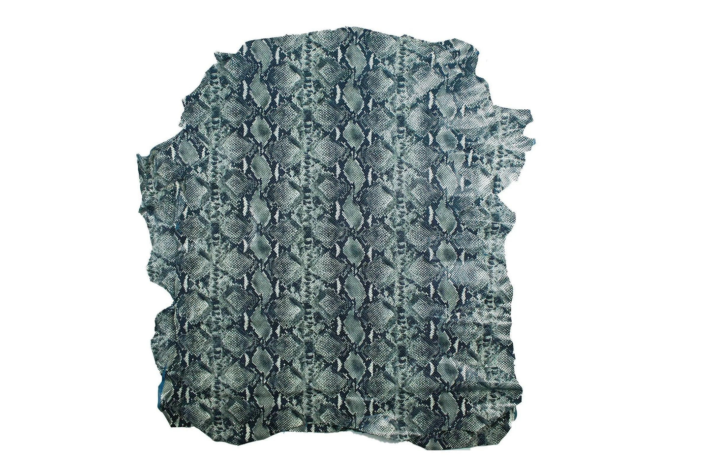 Piel de fantasia serpiente gris fondo azul - La Tendeta del Cuero