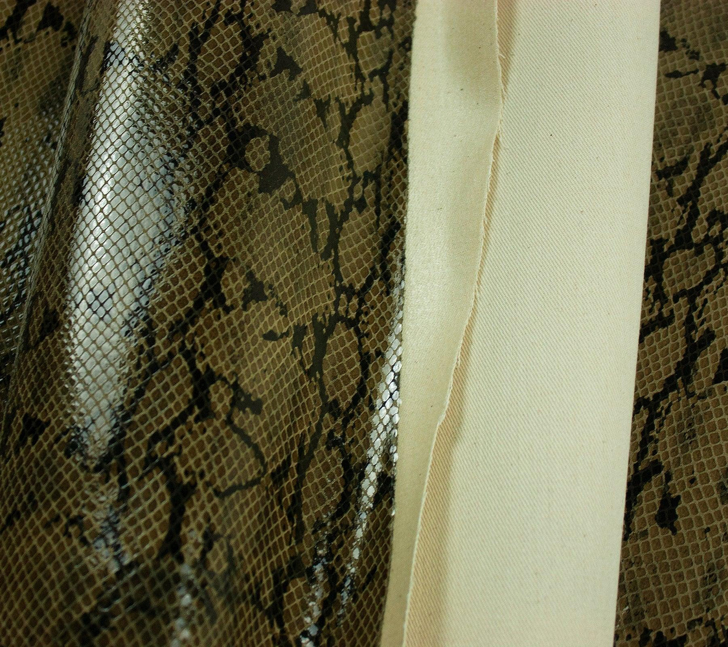 Piel de fantasia serpiente marron - negro - La Tendeta del Cuero