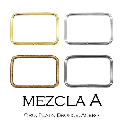 Anillas cuadradas / rectangulares pack 10 uds. - La Tendeta del Cuero