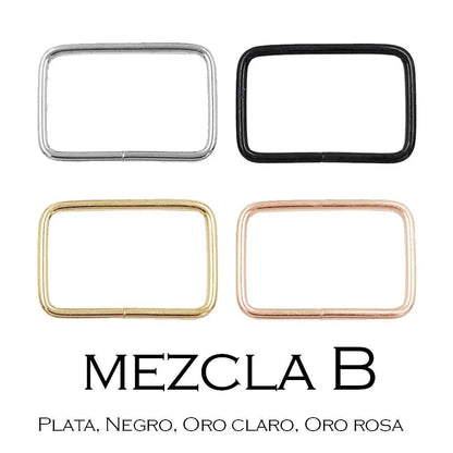Anillas cuadradas / rectangulares pack 10 uds. - La Tendeta del Cuero