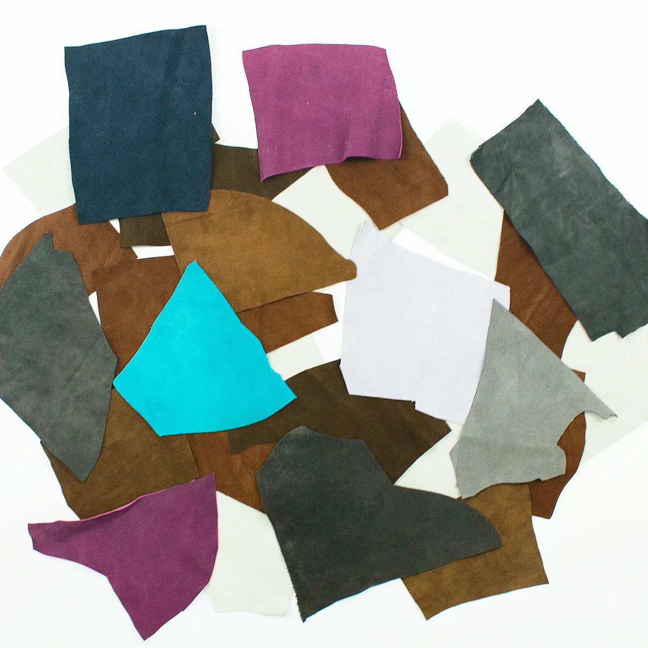 Bolsa de retal en serraje de varios colores 500 g. La Tendeta del Cuero