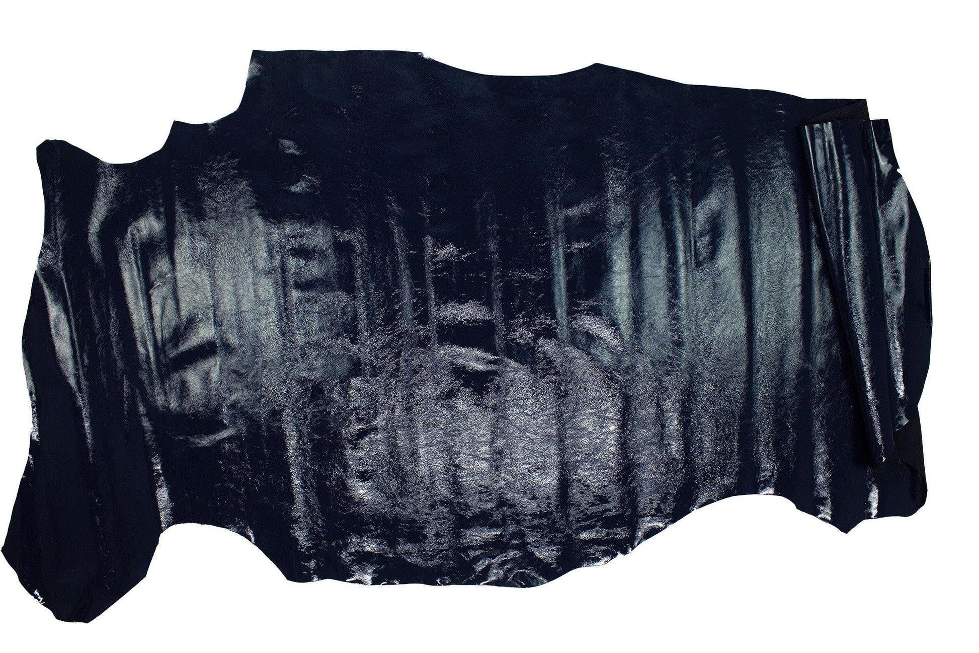 Piel de charol arrugado azul marino - La Tendeta del Cuero