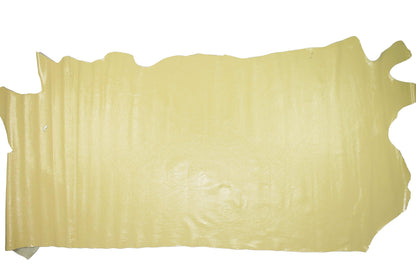Wrinkled pastel yellow patent leather