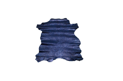 Piel de fantasia arrugada azul metalizado