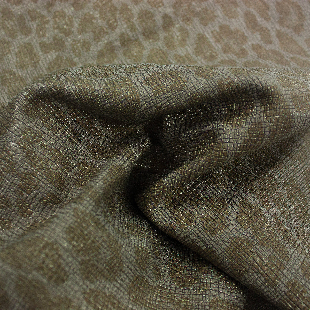 Trozo de piel fantasia rejilla leopardo gris