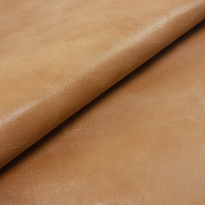 Trozo de piel vacuno rustico marron camel envejecido