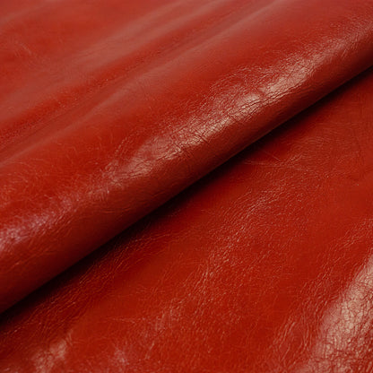 Trozo de piel vacuno rustico rojo teja envejecido