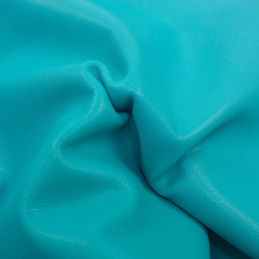 Trozo de piel cabra rustica azul turquesa