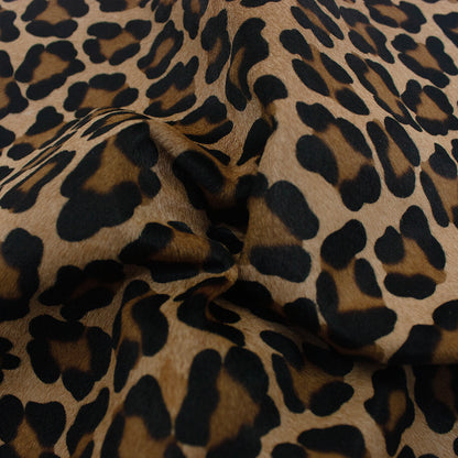 Trozo de piel pelo leopardo camel manchas grandes