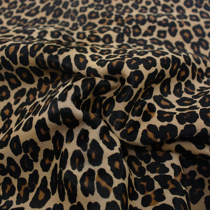 Trozo de piel pelo leopardo camel manchas pequeñas