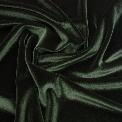 Trozo de tejido terciopelo elastico verde musgo