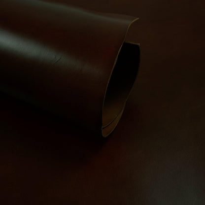 Piece of aged brown cowhide leather