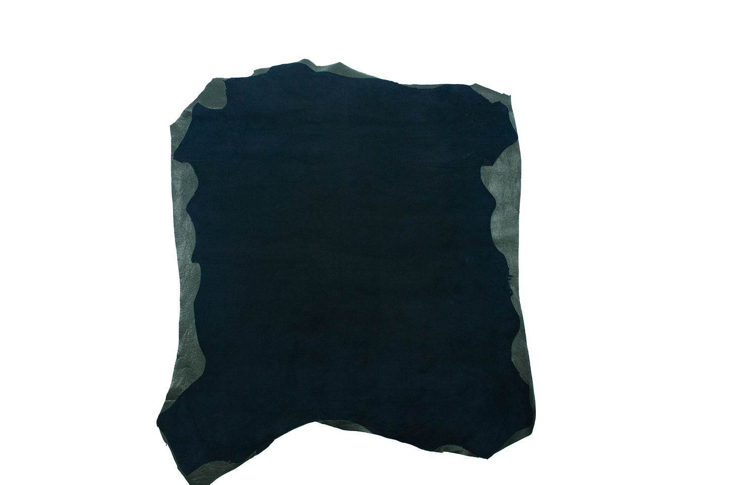 Piece of navy blue suede leather