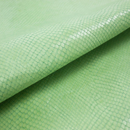 Piel de grabado serpiente verde claro - La Tendeta del Cuero