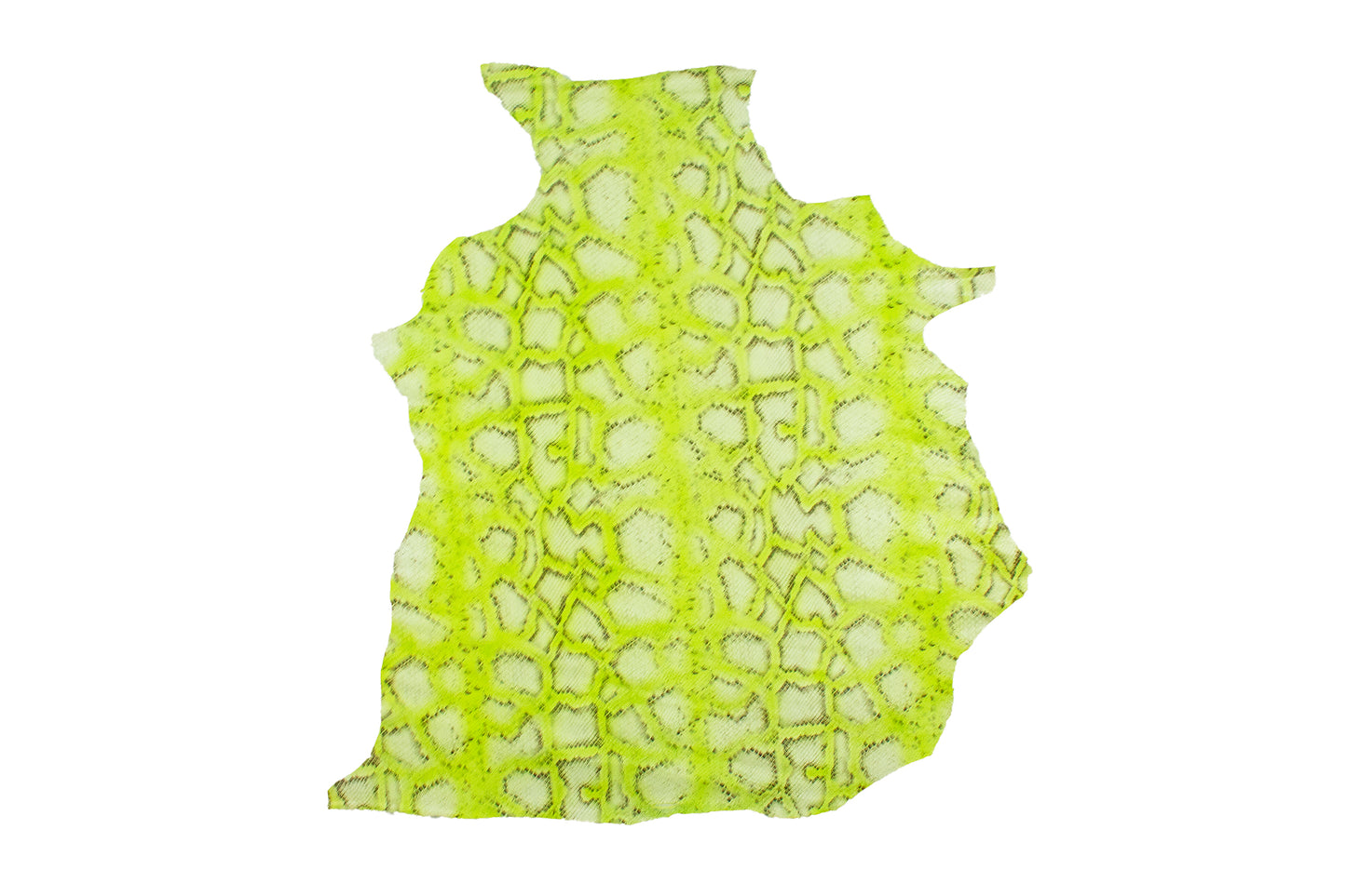 Fluor green python snake engraving skin