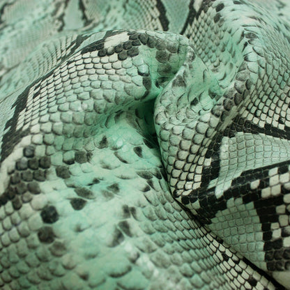 Piel de grabado serpiente piton azul - gris - La Tendeta del Cuero