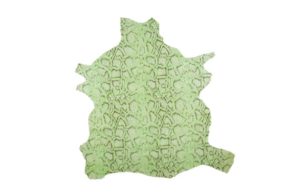Piel de grabado serpiente piton verde pastel - La Tendeta del Cuero