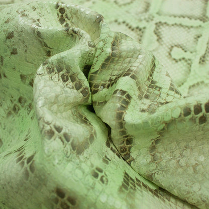 Piel de grabado serpiente piton verde pastel - La Tendeta del Cuero