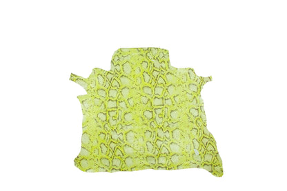 Piel de grabado serpiente piton amarillo pastel - La Tendeta del Cuero