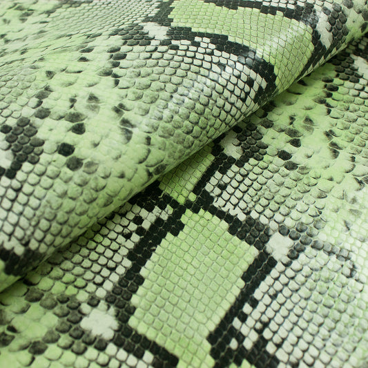 Aquamarine green python snake engraving skin