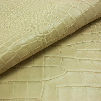Piel de grabado cocodrilo beige tostado envejecido - La Tendeta del Cuero