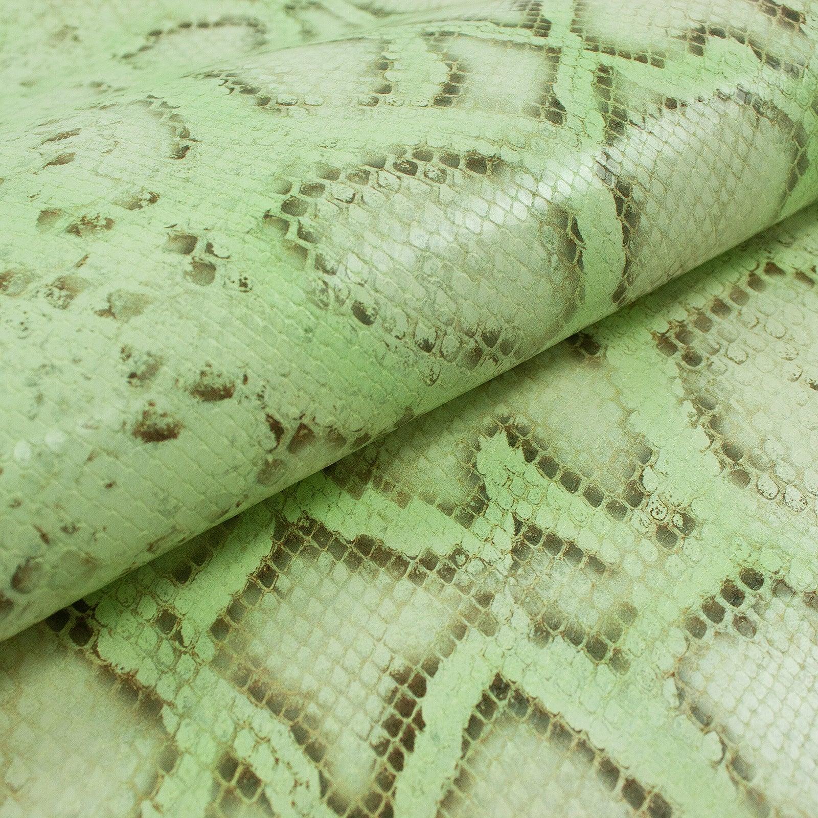 Green Python Snakeskin Piece of engraved pastel green python snake skin – La Tendeta del Cuero