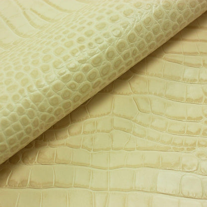 Piel de grabado cocodrilo beige crema envejecido - La Tendeta del Cuero