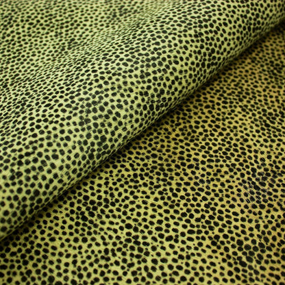Piel de pelo vaca manchitas negras fondo amarillo pastel - La Tendeta del Cuero