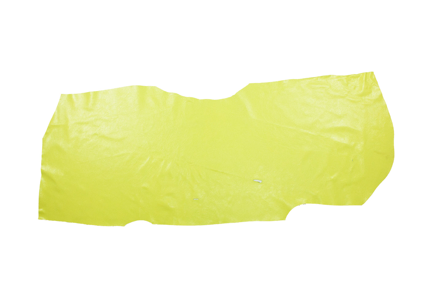 Piece of yellow wrinkled patent leather