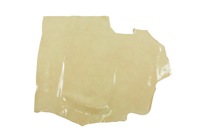 Trozo de piel charol crema - La Tendeta del Cuero