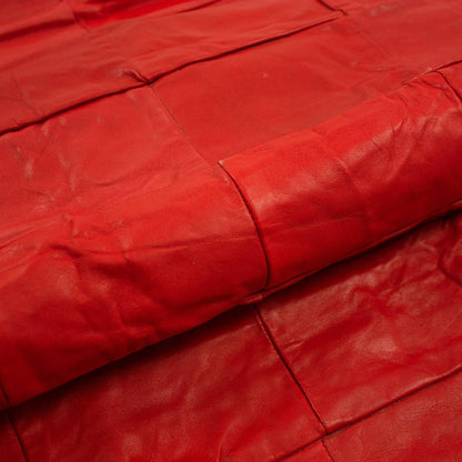 Trozo de piel manta de cordero rojo - La Tendeta del Cuero