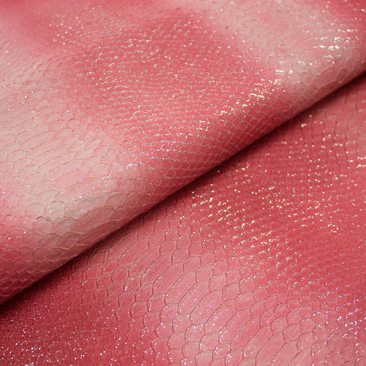 Piel de grabado serpiente bicolor rosa - blanco