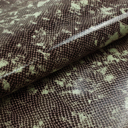 Trozo de piel grabado serpiente marron - gris - La Tendeta del Cuero