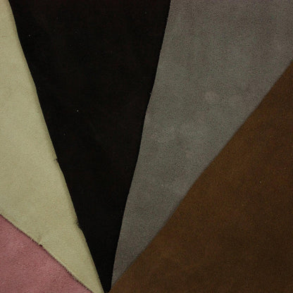 Lote 5 trozos de serraje varios colores - La Tendeta del Cuero