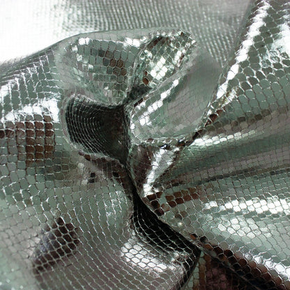 Trozo de piel fantasia serpiente plata espejo - La Tendeta del Cuero