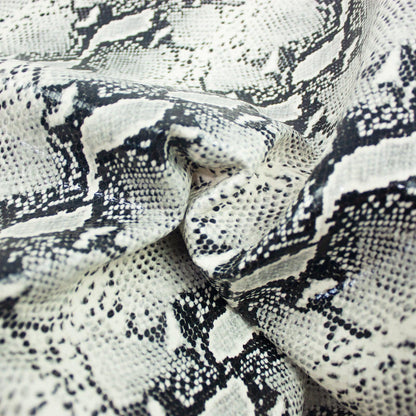 Trozo de piel fantasia serpiente negra - beige - La Tendeta del Cuero
